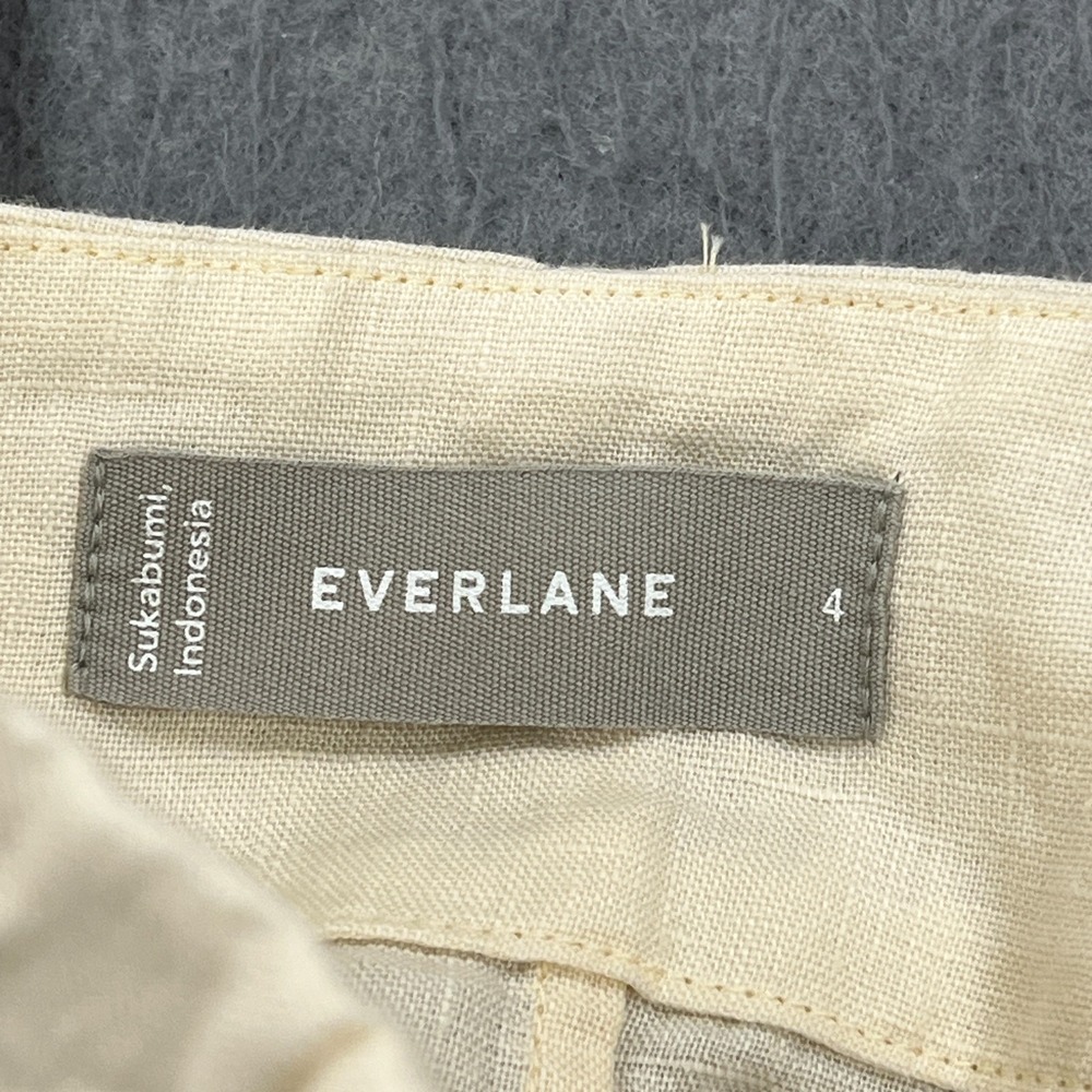 Everlane Top Women's 4 Ivory 100% Linen Woven Apron Tank Button Sleeveless Shirt - Picture 5 of 11